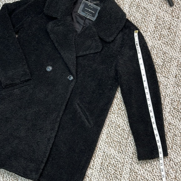 LUCKY BRAND TEDDY JACKET FAUX FUR DOUBLE BREASTED MID LENGTH SIZE XS - Picture 14 of 15